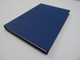 Blauw lederen notitieboek a4