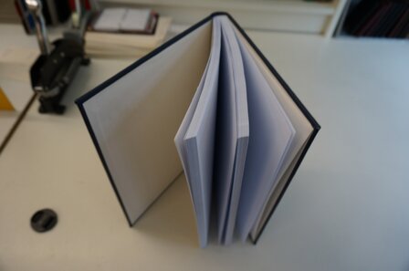 Blauw lederen notitieboek a4