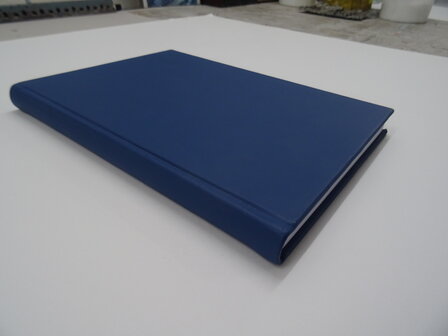 Blauw lederen notitieboek a4