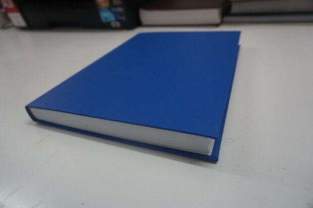 blauw linnen boek a4