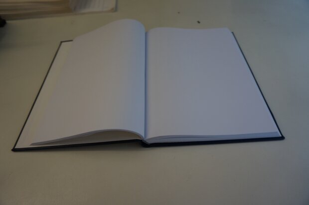 Blauw lederen notitieboek a4
